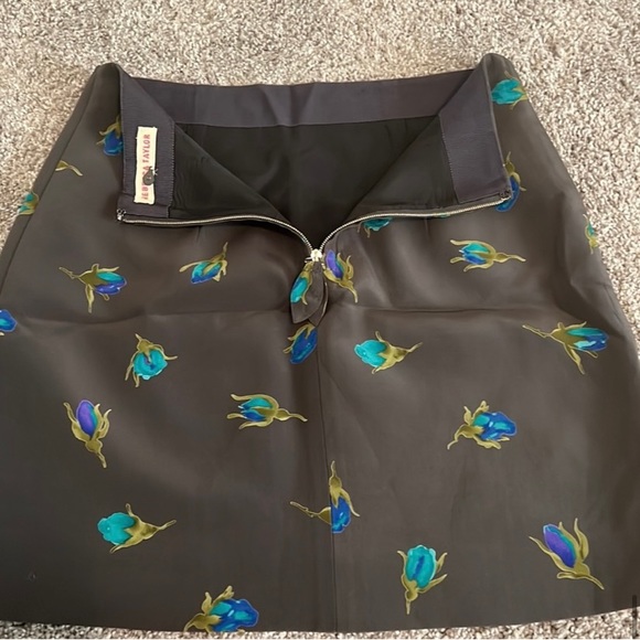 Rebecca Taylor Floral Grey Gray Skirt Size 0 - Picture 6 of 7